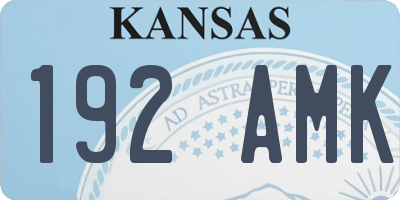 KS license plate 192AMK