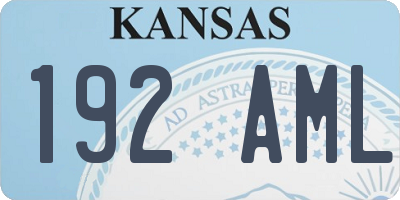 KS license plate 192AML
