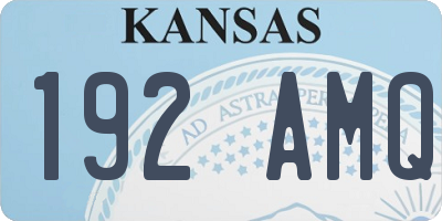 KS license plate 192AMQ