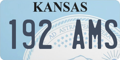 KS license plate 192AMS