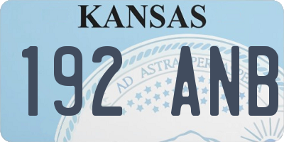 KS license plate 192ANB