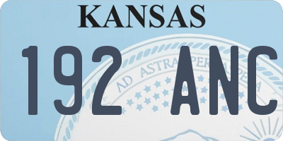 KS license plate 192ANC