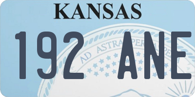 KS license plate 192ANE