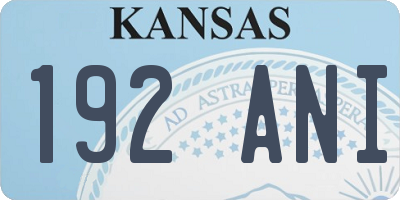KS license plate 192ANI