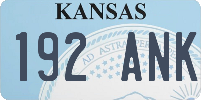 KS license plate 192ANK