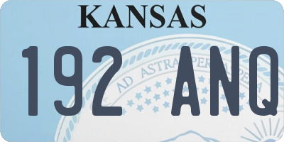 KS license plate 192ANQ
