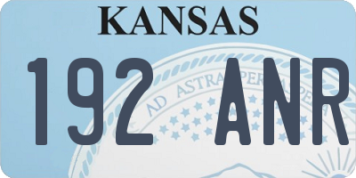 KS license plate 192ANR