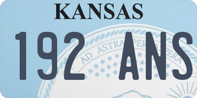 KS license plate 192ANS