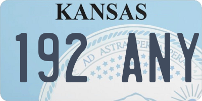 KS license plate 192ANY