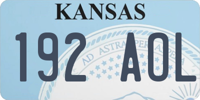 KS license plate 192AOL