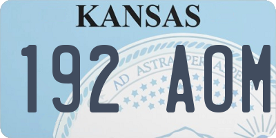 KS license plate 192AOM