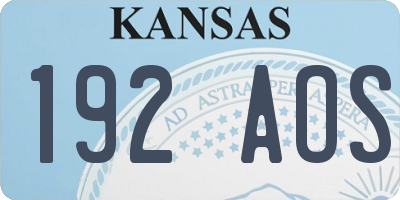 KS license plate 192AOS