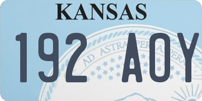 KS license plate 192AOY