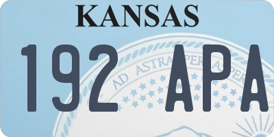 KS license plate 192APA