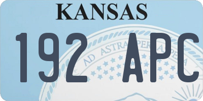 KS license plate 192APC