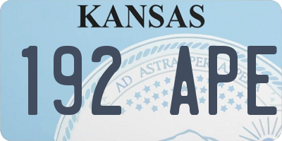 KS license plate 192APE