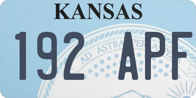 KS license plate 192APF