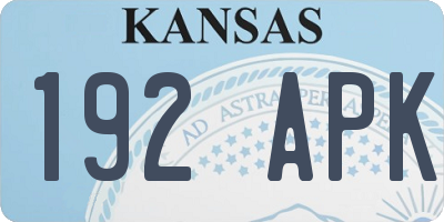 KS license plate 192APK