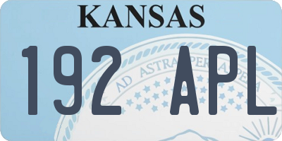 KS license plate 192APL