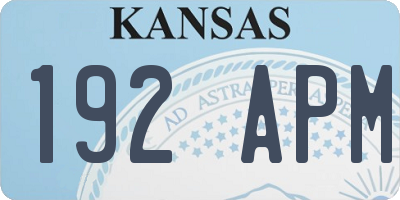KS license plate 192APM