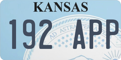 KS license plate 192APP