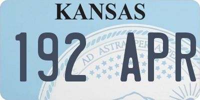 KS license plate 192APR