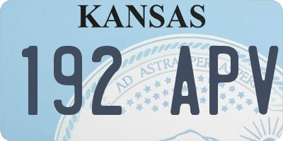 KS license plate 192APV