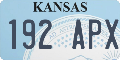 KS license plate 192APX