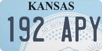 KS license plate 192APY