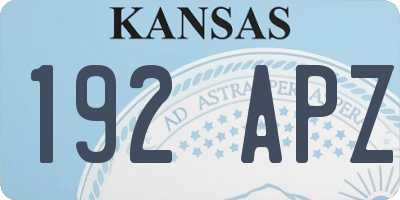 KS license plate 192APZ