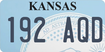 KS license plate 192AQD