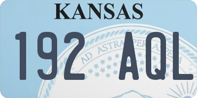 KS license plate 192AQL
