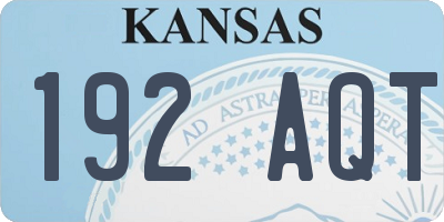 KS license plate 192AQT