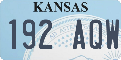KS license plate 192AQW