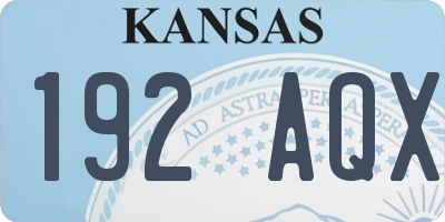 KS license plate 192AQX