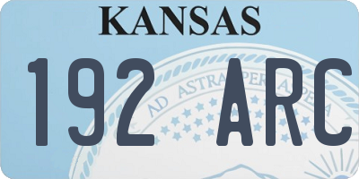 KS license plate 192ARC