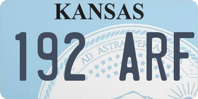 KS license plate 192ARF