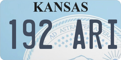 KS license plate 192ARI