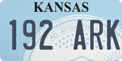 KS license plate 192ARK