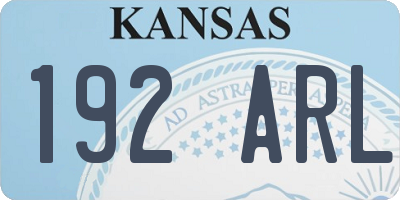 KS license plate 192ARL