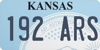 KS license plate 192ARS