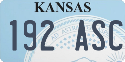KS license plate 192ASC
