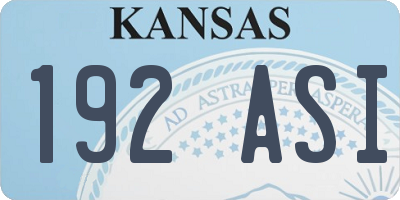 KS license plate 192ASI
