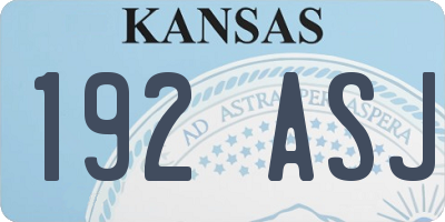 KS license plate 192ASJ