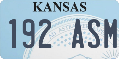 KS license plate 192ASM