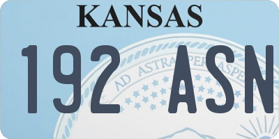 KS license plate 192ASN