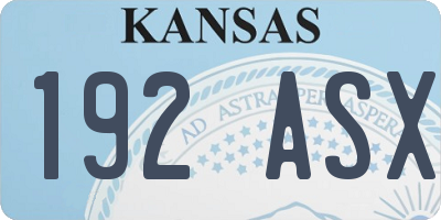 KS license plate 192ASX
