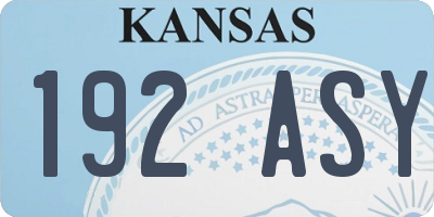 KS license plate 192ASY