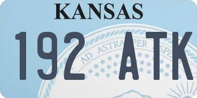 KS license plate 192ATK