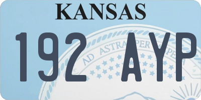 KS license plate 192AYP
